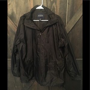Black rain jacket
